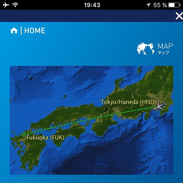 ほほう、自分のスマホでこの見惚れる地図が見られるのねん。#ana