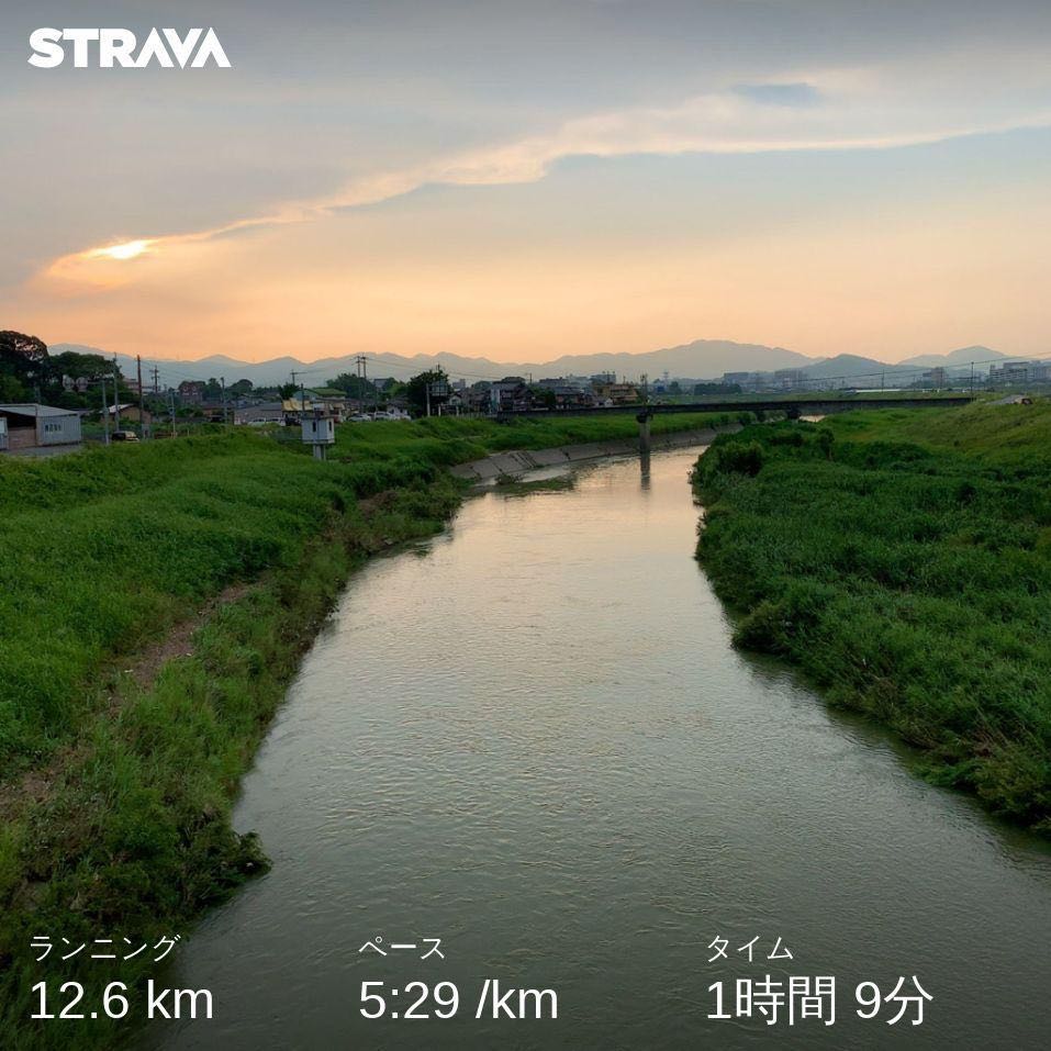 なんか今日は体が重く感じたなー。#strava #running #今日の一点透視図法